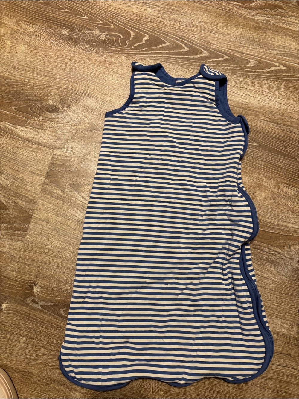 Hanna Andersson Navy and White Striped Sleeveless Sleep Sack